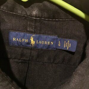 BLACK LINEN RL POLO SIZE L LONG-SLEEVED SHIRT